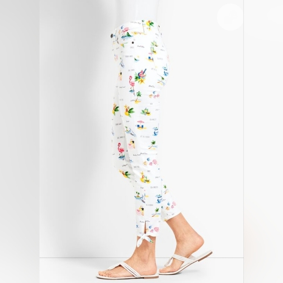 Talbots Tie-Hem Novelty Crop Capris - Picture 2 of 11